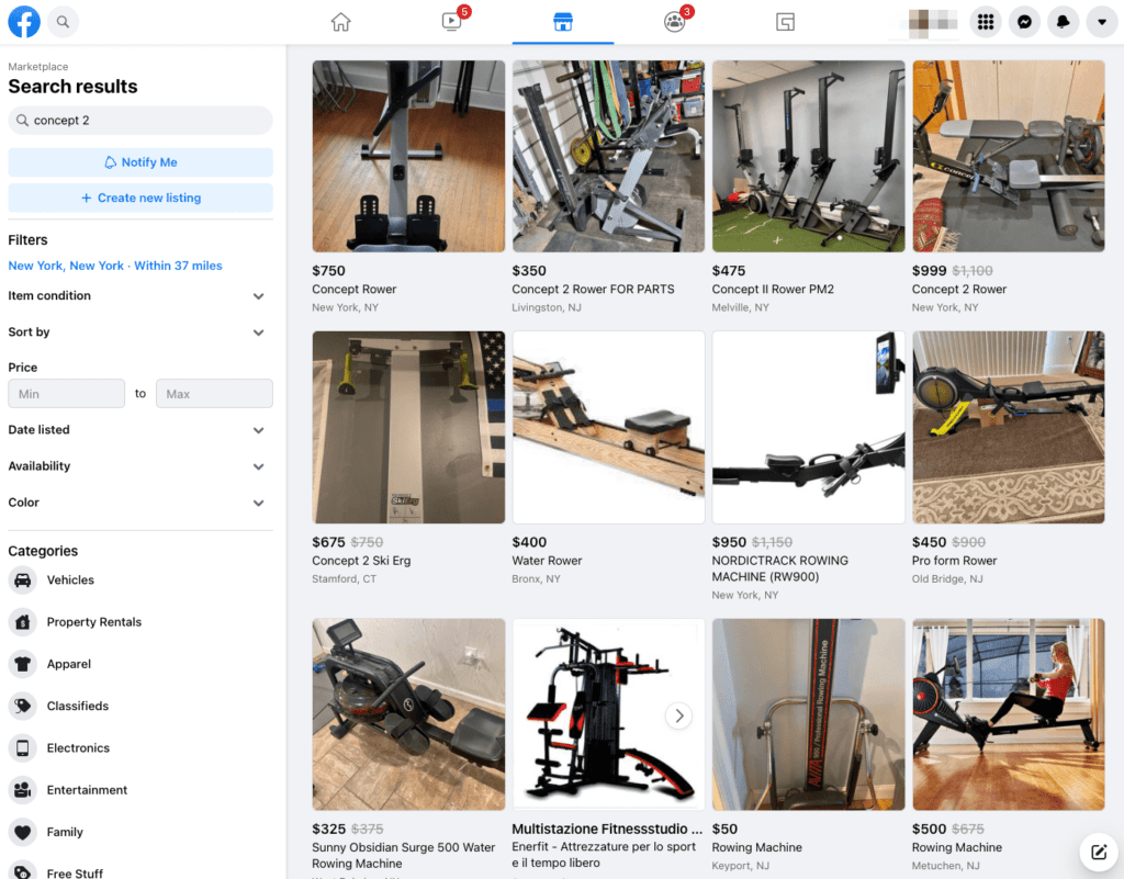 Used concept 2 rower craigslist hot sale